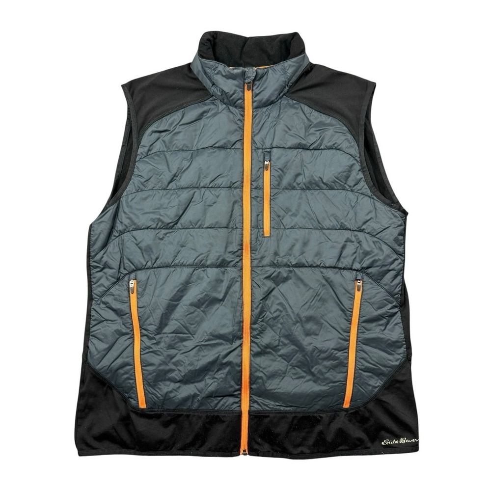 Eddie Bauer Vest Men's Large Primaloft FreeHeat Zip Up Puffer‎ Gilet Outdoors